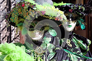 Italy Ã¢â¬â Venezia - Carnival - Green mask photo
